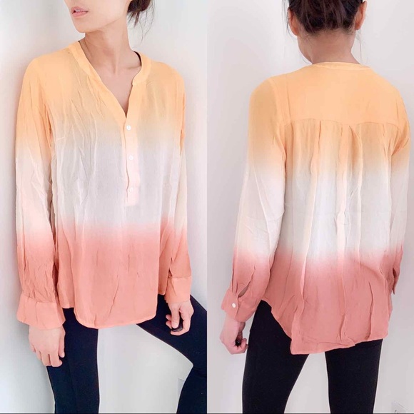 SUMMER OMBRÉ BUTTON DOWN SHIRT - sherbet - Picture 4 of 7